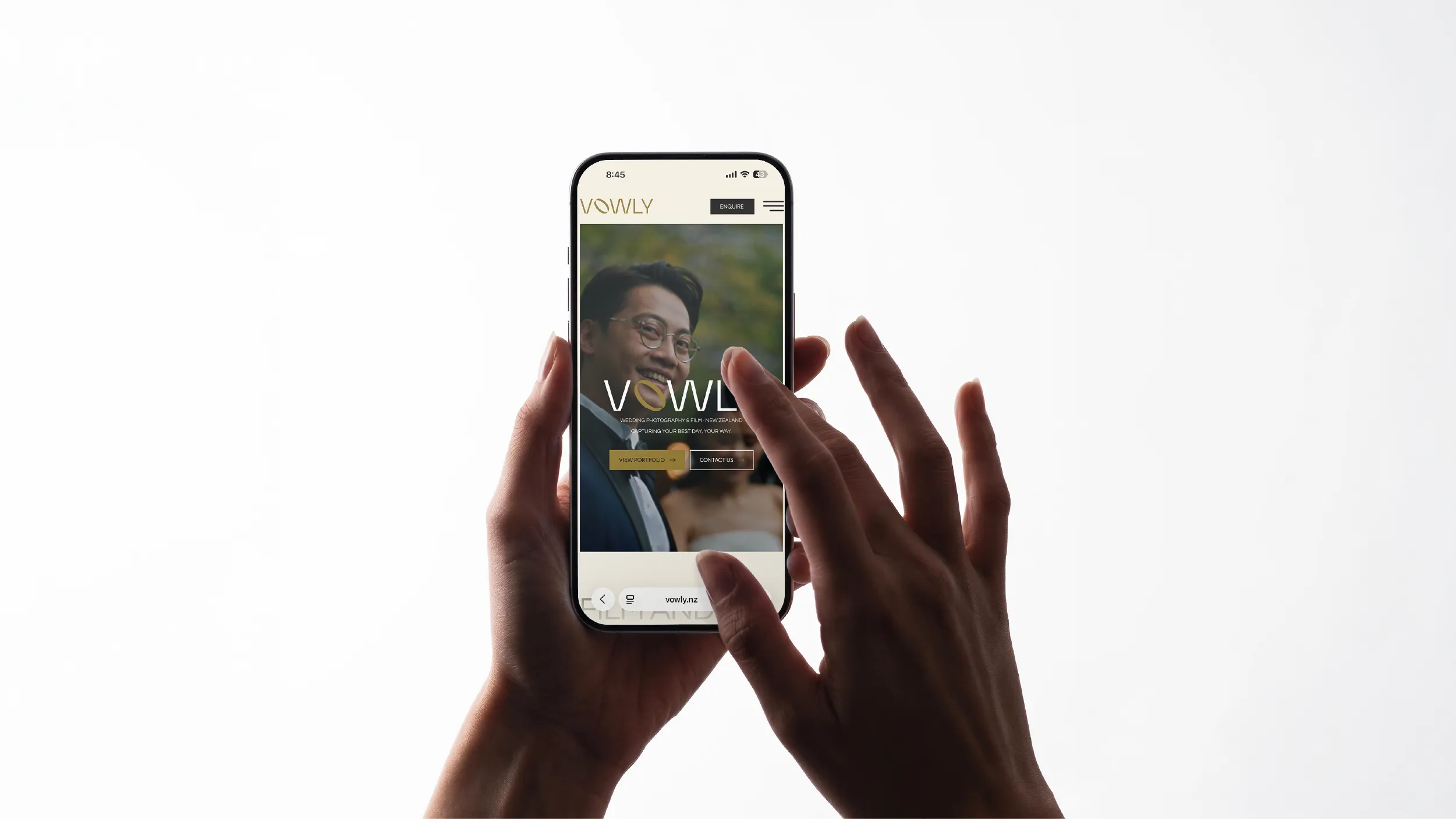 A new brand identity and visual system for a New Zealand wedding photography and film studio built on honesty. Designed by POV - www.pov.nz
